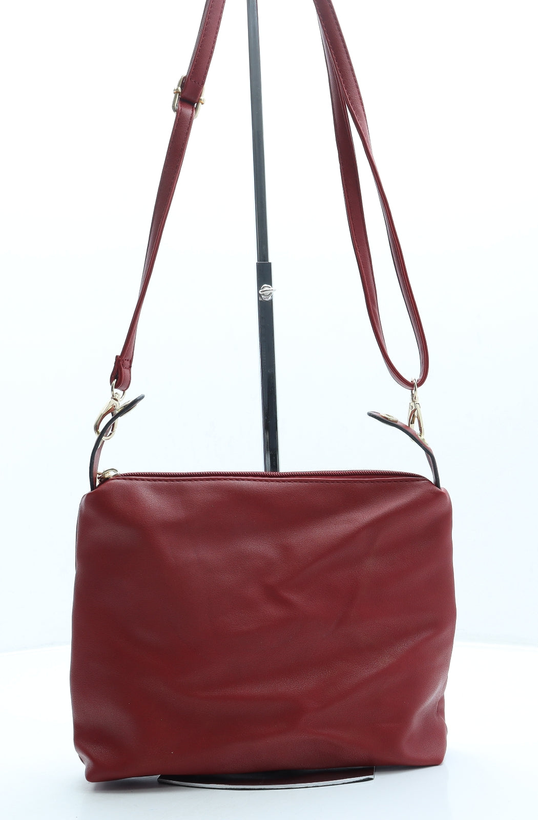 Preworn Womens Red Leather Crossbody Size Small