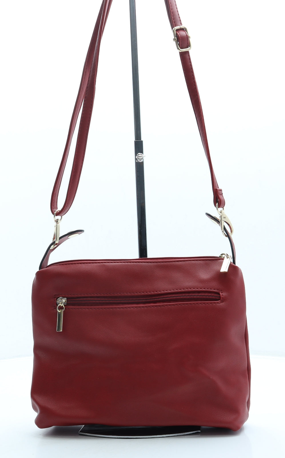 Preworn Womens Red Leather Crossbody Size Small