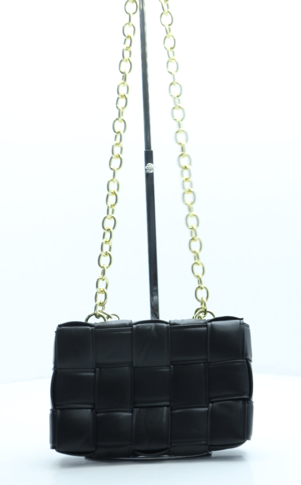 Preworn Womens Black Leather Crossbody Size Small