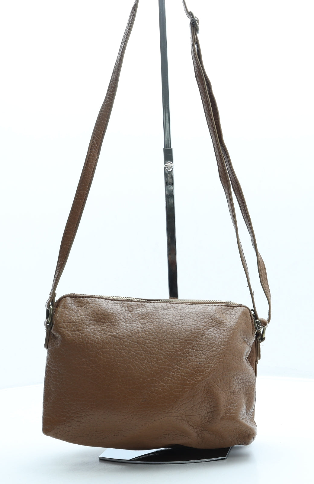 Mantaray Womens Brown Leather Crossbody Size Small