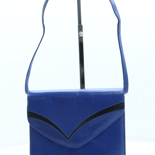 Preworn Womens Blue Leather Crossbody Size Small
