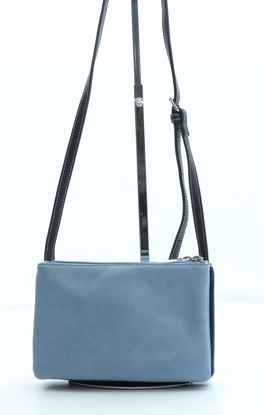 David Jones Womens Blue Leather Crossbody Size Small