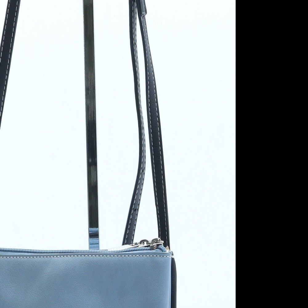 David Jones Womens Blue Leather Crossbody Size Small