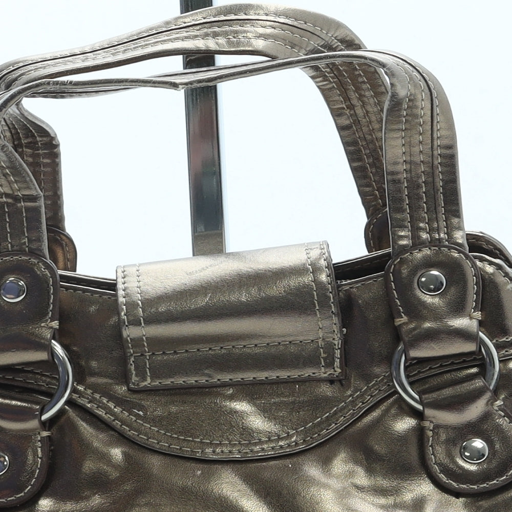 NEXT Womens Gold Leather Shoulder Bag Size Small