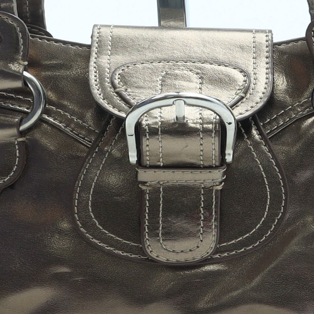 NEXT Womens Gold Leather Shoulder Bag Size Small