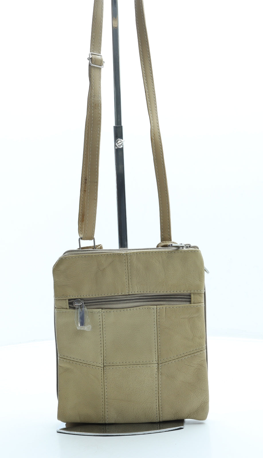 Lorenz Womens Beige Leather Crossbody Size Small