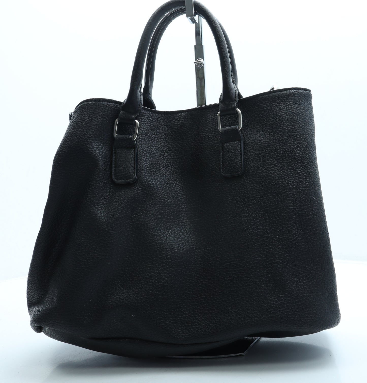 Preworn Womens Black Leather Hobo Bag Size Large