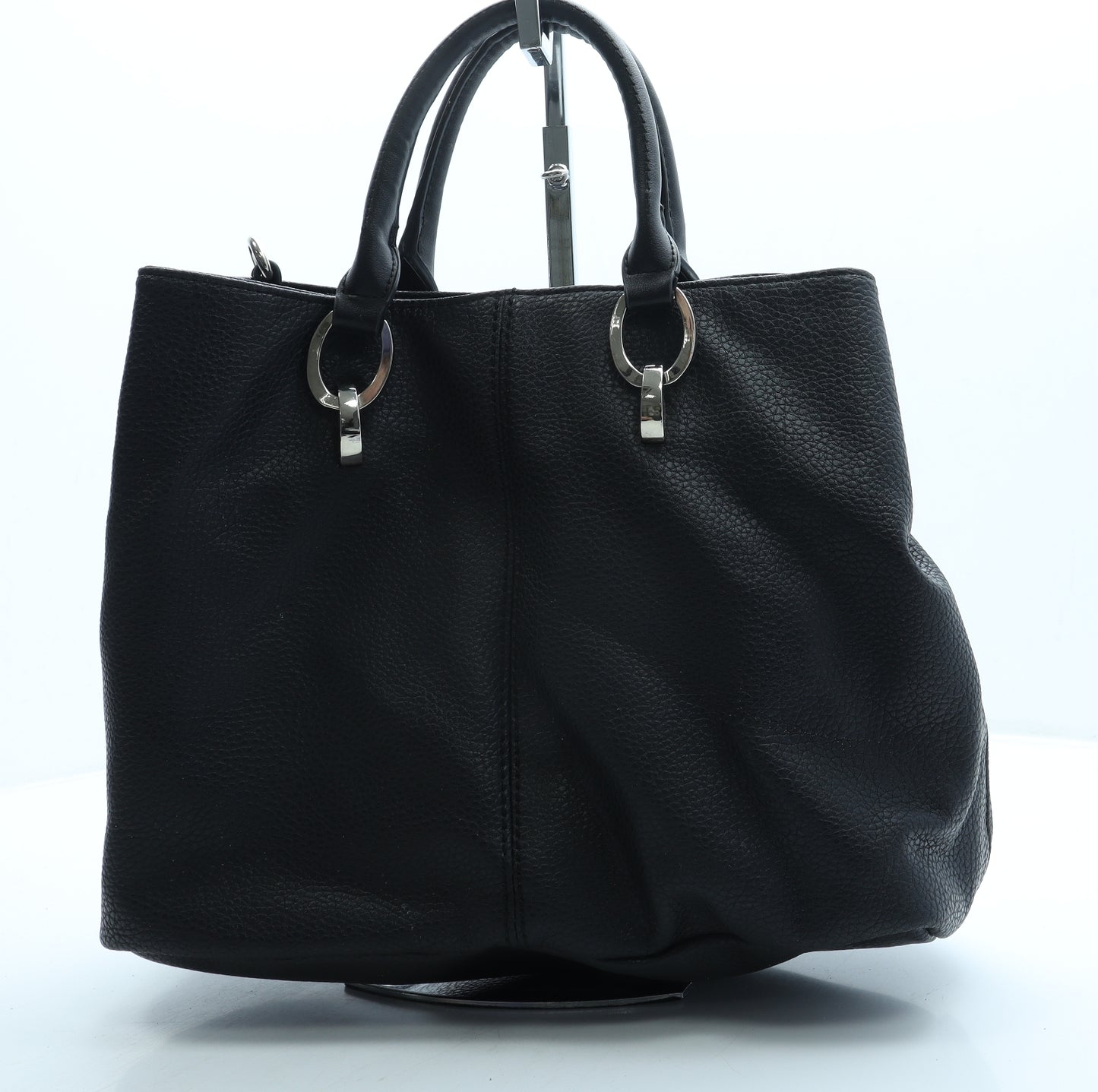 Preworn Womens Black Leather Hobo Bag Size Large