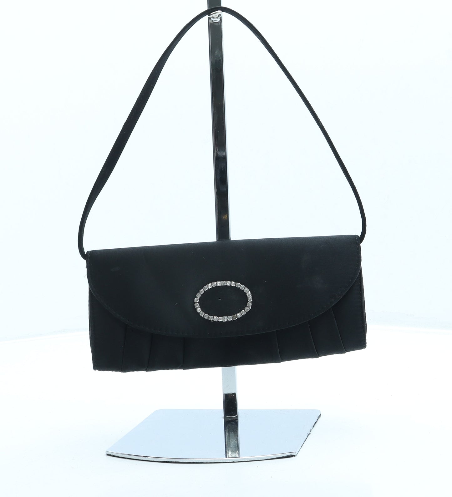 Preworn Womens Black Polyester Shoulder Bag Size Small