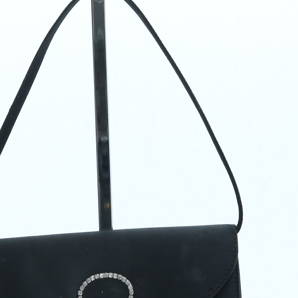 Preworn Womens Black Polyester Shoulder Bag Size Small