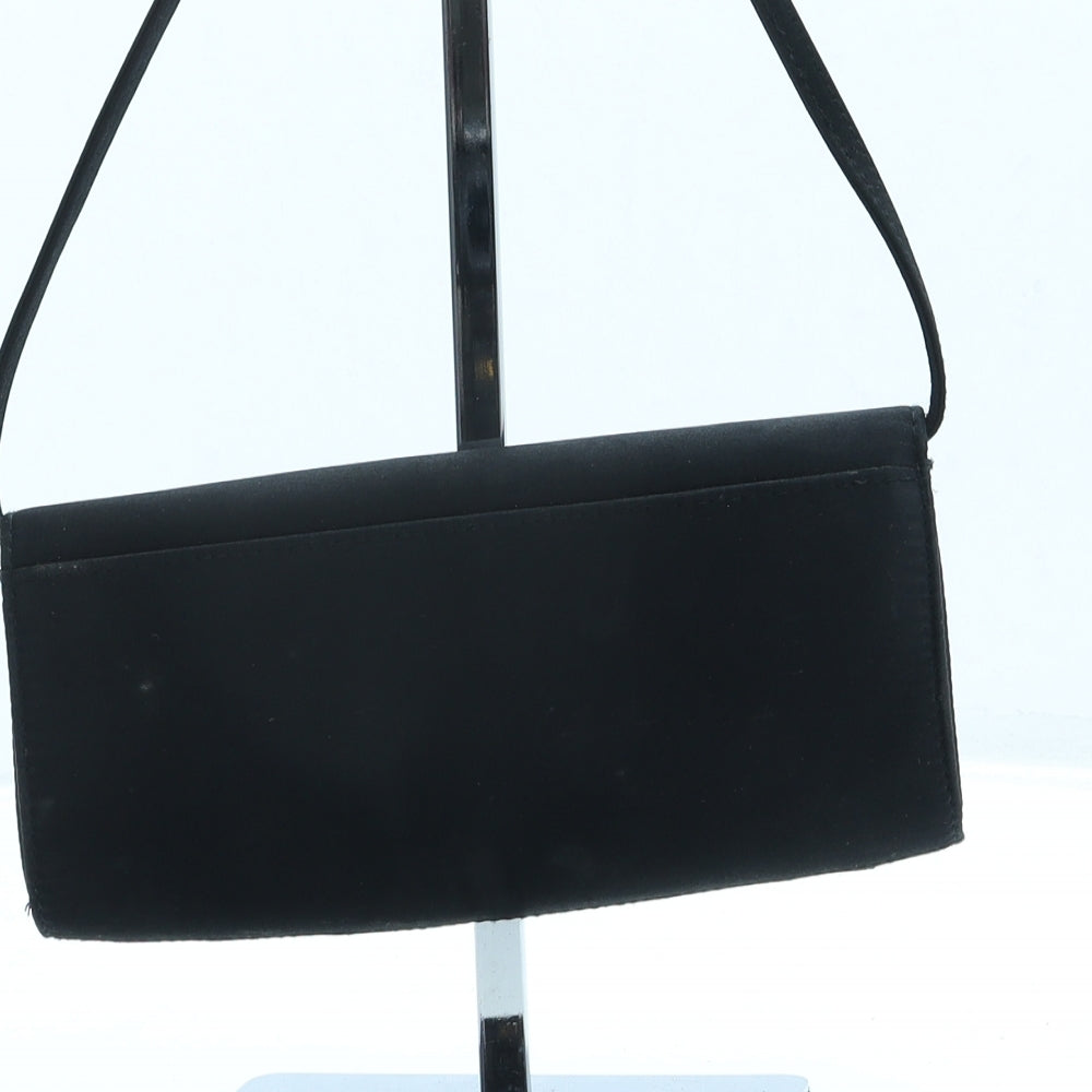 Preworn Womens Black Polyester Shoulder Bag Size Small