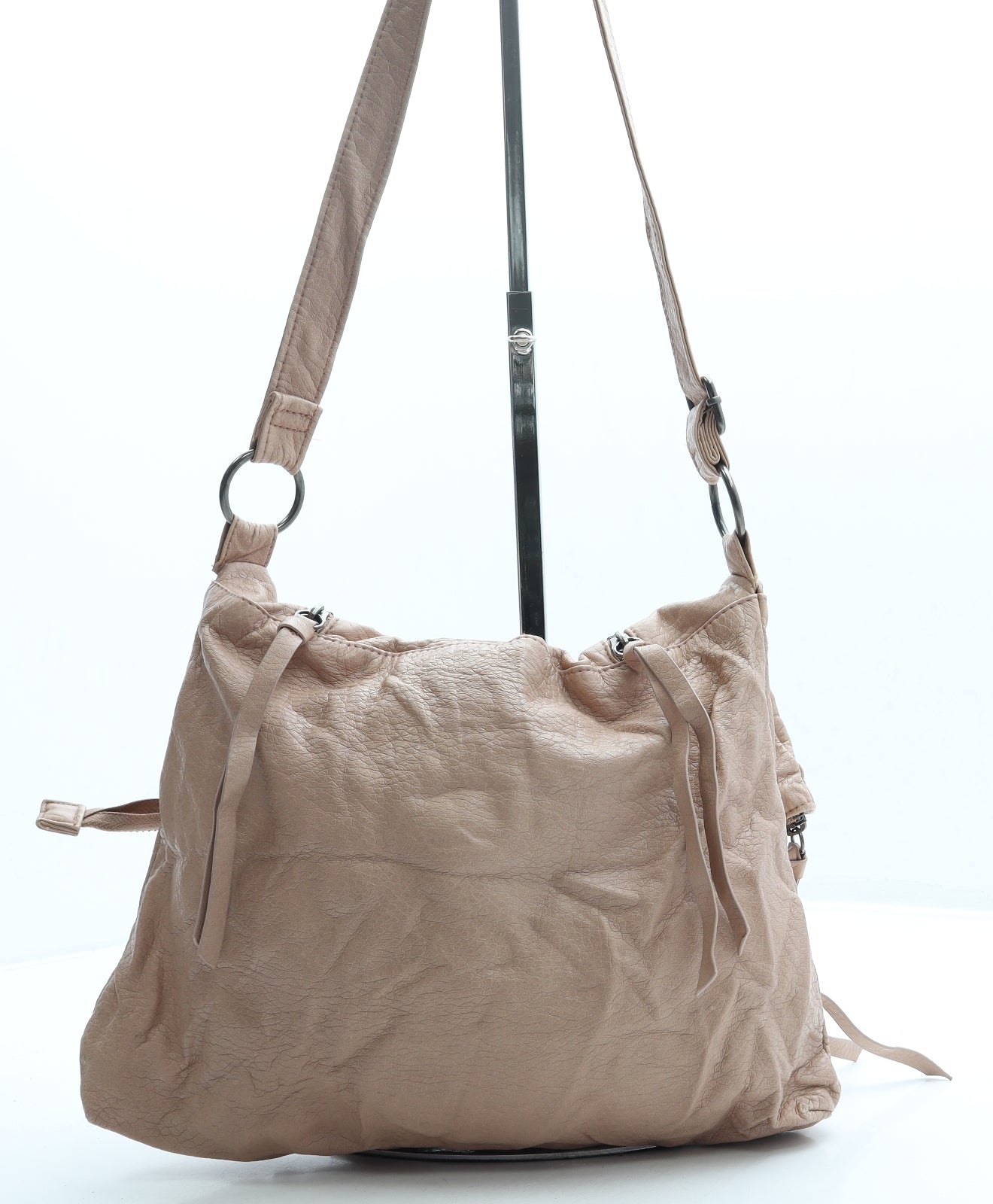 Preworn Womens Pink Leather Crossbody Size Medium