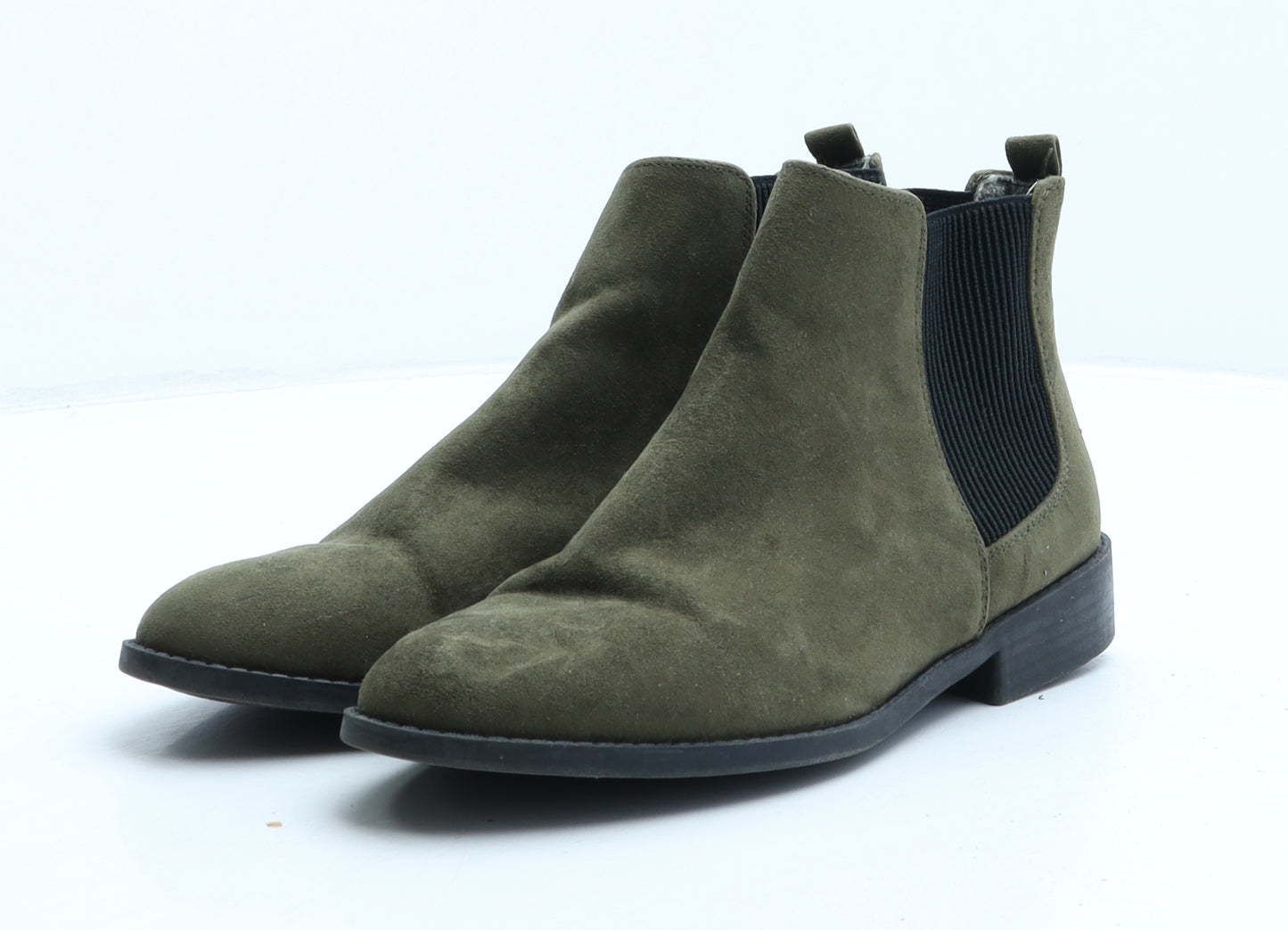 Primark Womens Green Suede Chelsea Boot UK 5