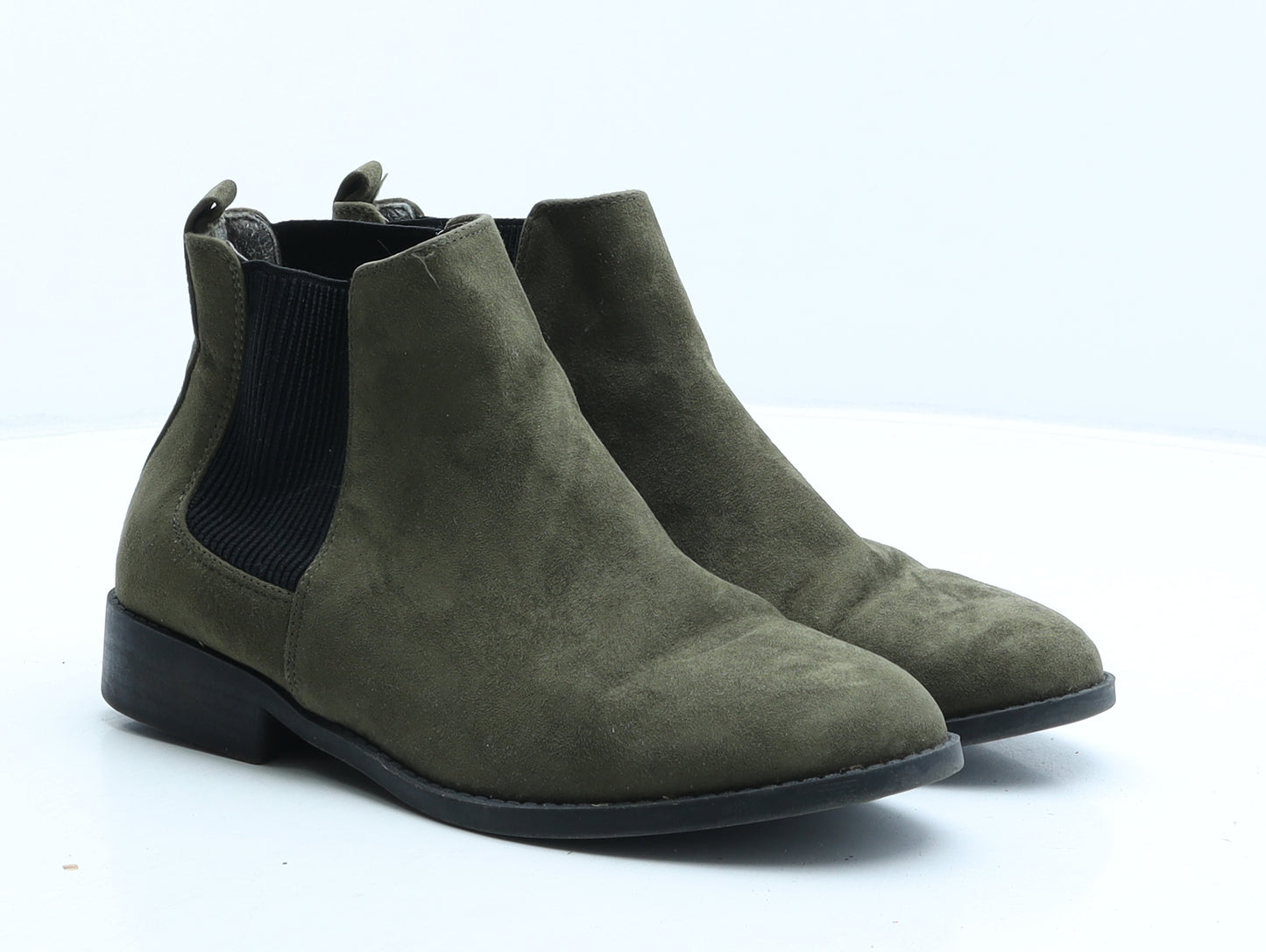 Primark Womens Green Suede Chelsea Boot UK 5