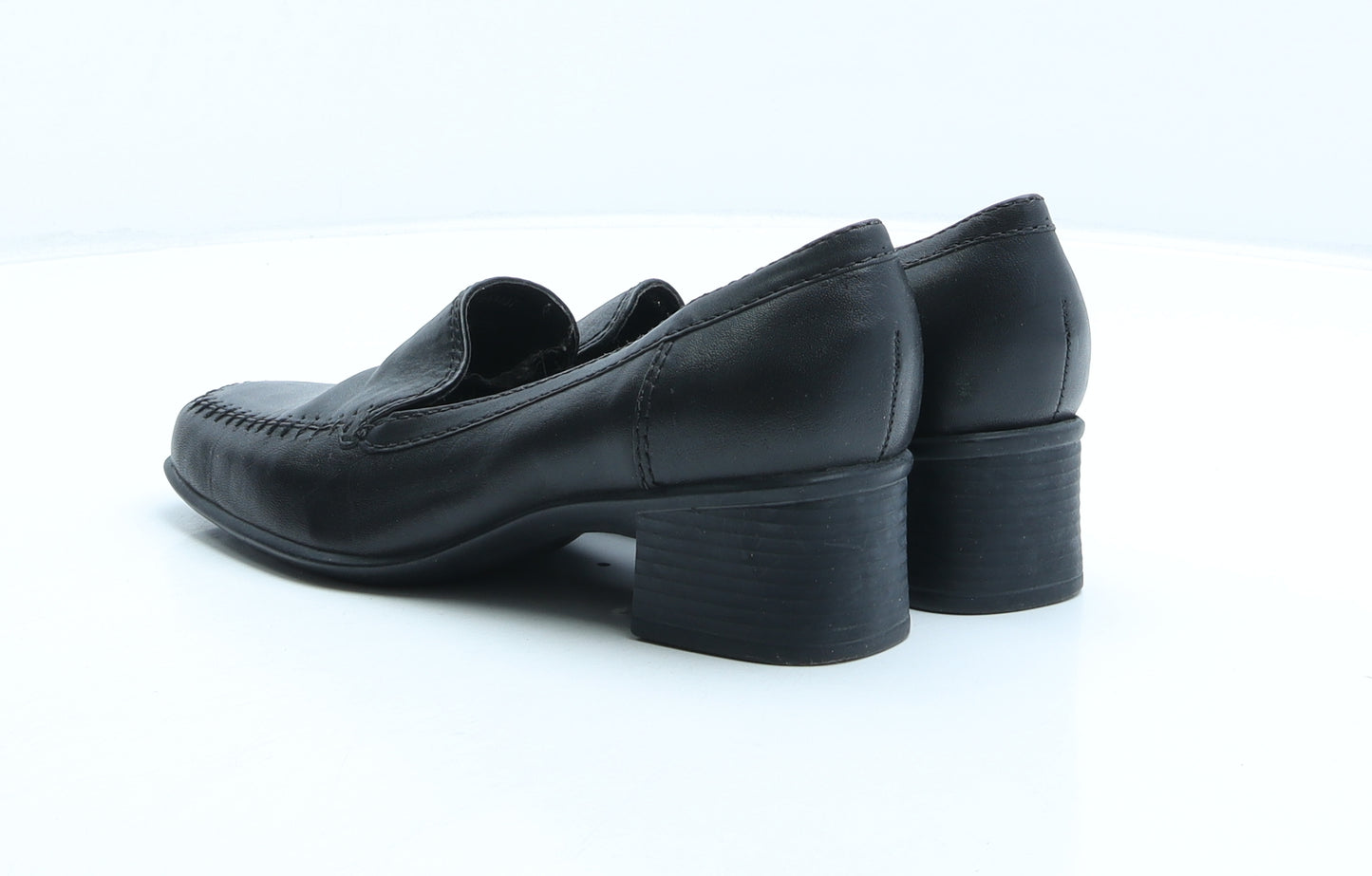 Fiore Womens Black Leather Court Heel UK 3