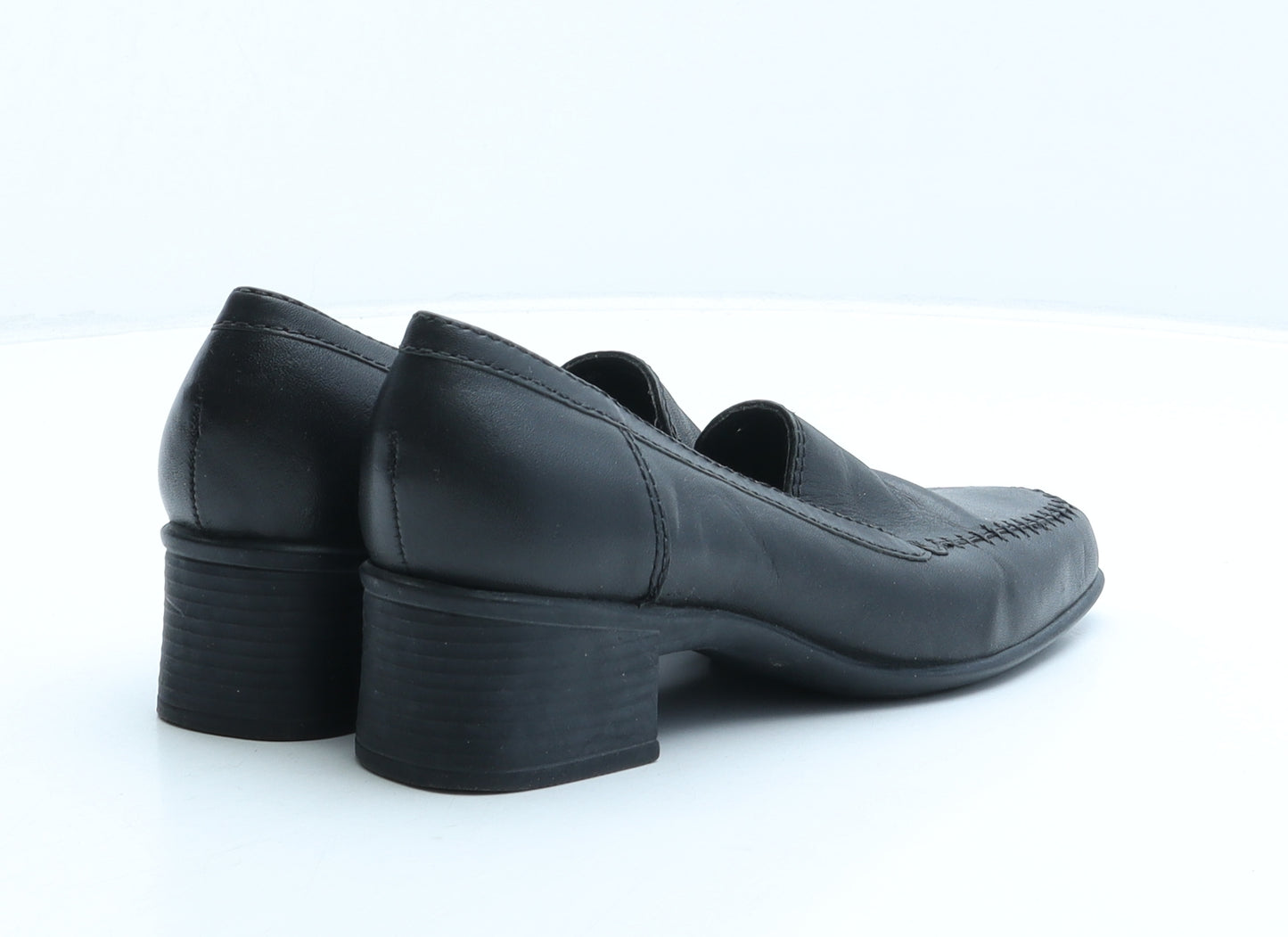 Fiore Womens Black Leather Court Heel UK 3
