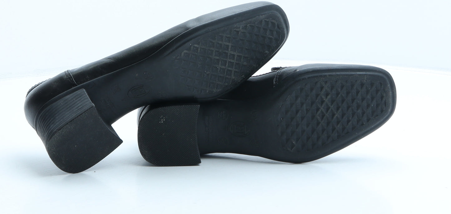 Fiore Womens Black Leather Court Heel UK 3