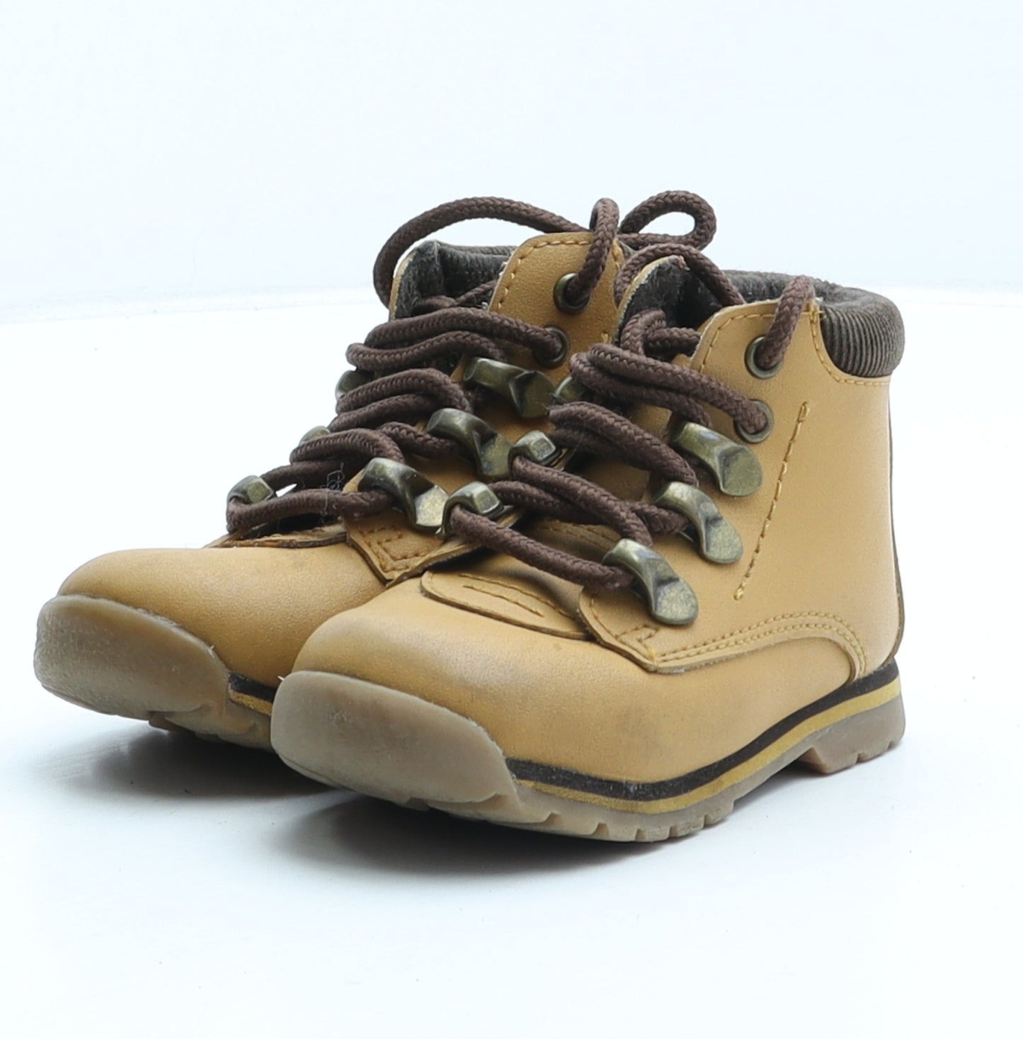 George Boys Beige Synthetic Combat Boot UK 5 22