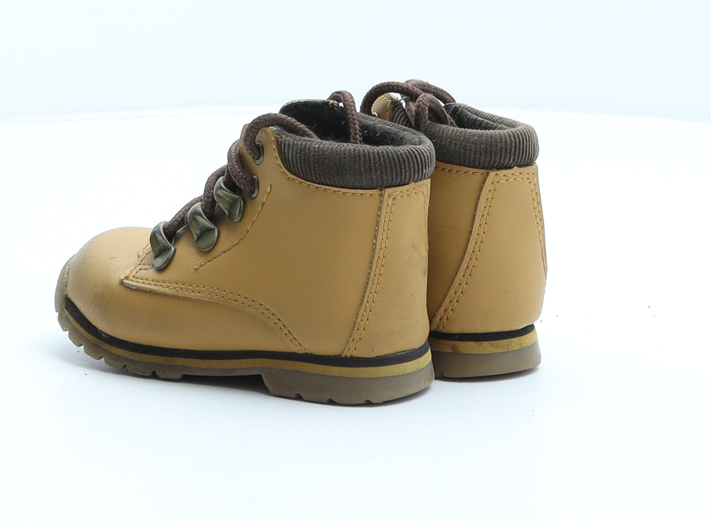 George Boys Beige Synthetic Combat Boot UK 5 22