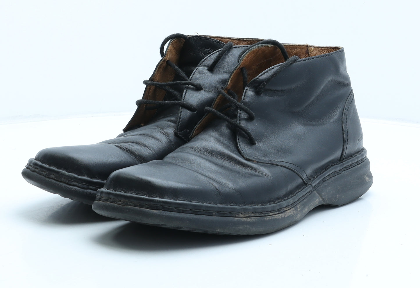 Josef Seibel Mens Black Leather Bootie Boot UK 10
