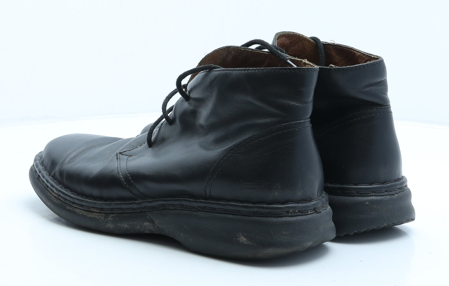 Josef Seibel Mens Black Leather Bootie Boot UK 10