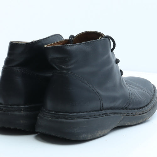 Josef Seibel Mens Black Leather Bootie Boot UK 10