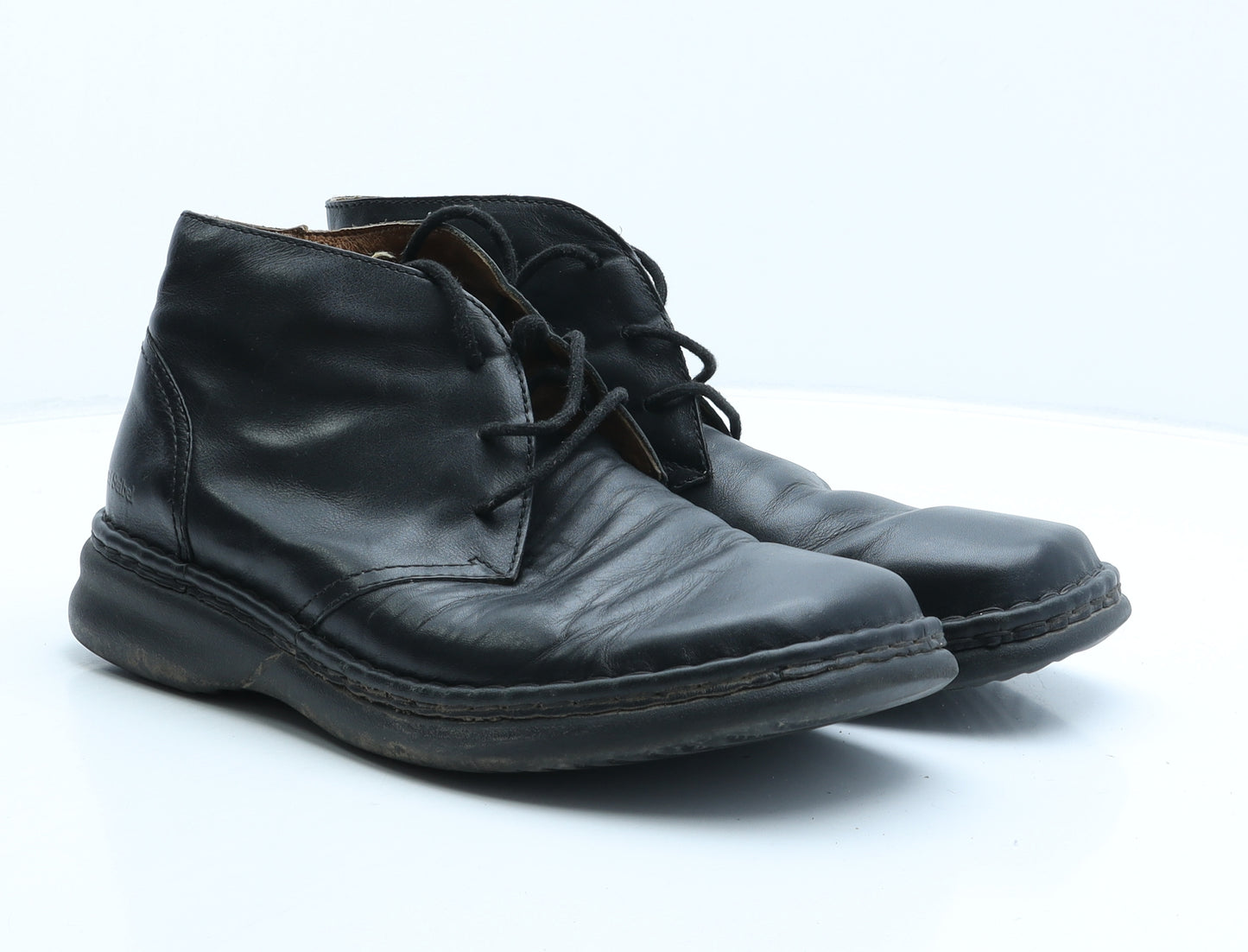 Josef Seibel Mens Black Leather Bootie Boot UK 10