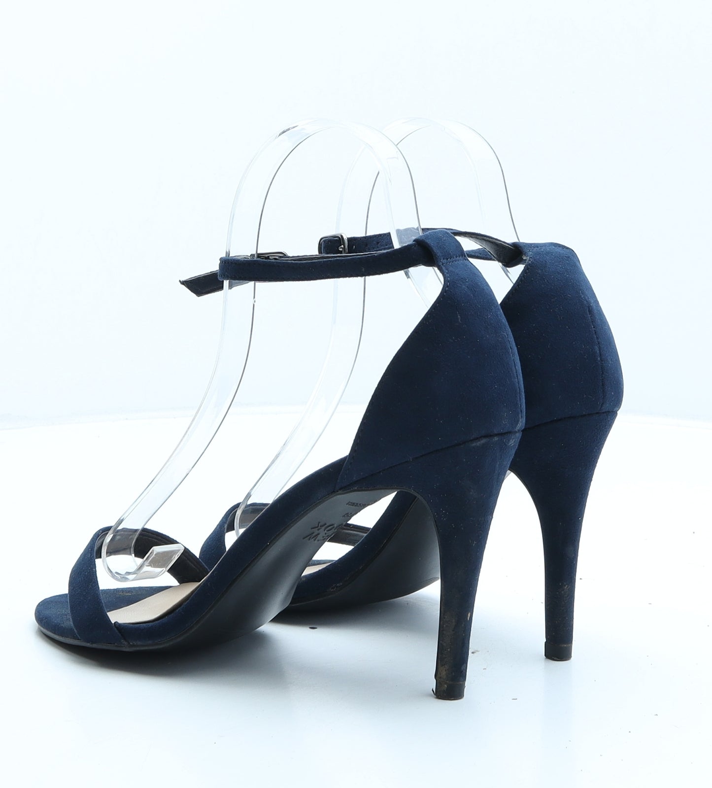 New Look Womens Black Suede Strappy Heel UK 5