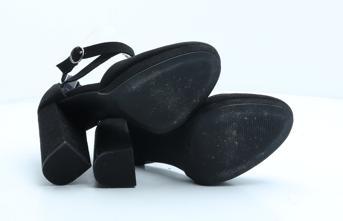 New Look Womens Black Suede Strappy Heel UK 6 39