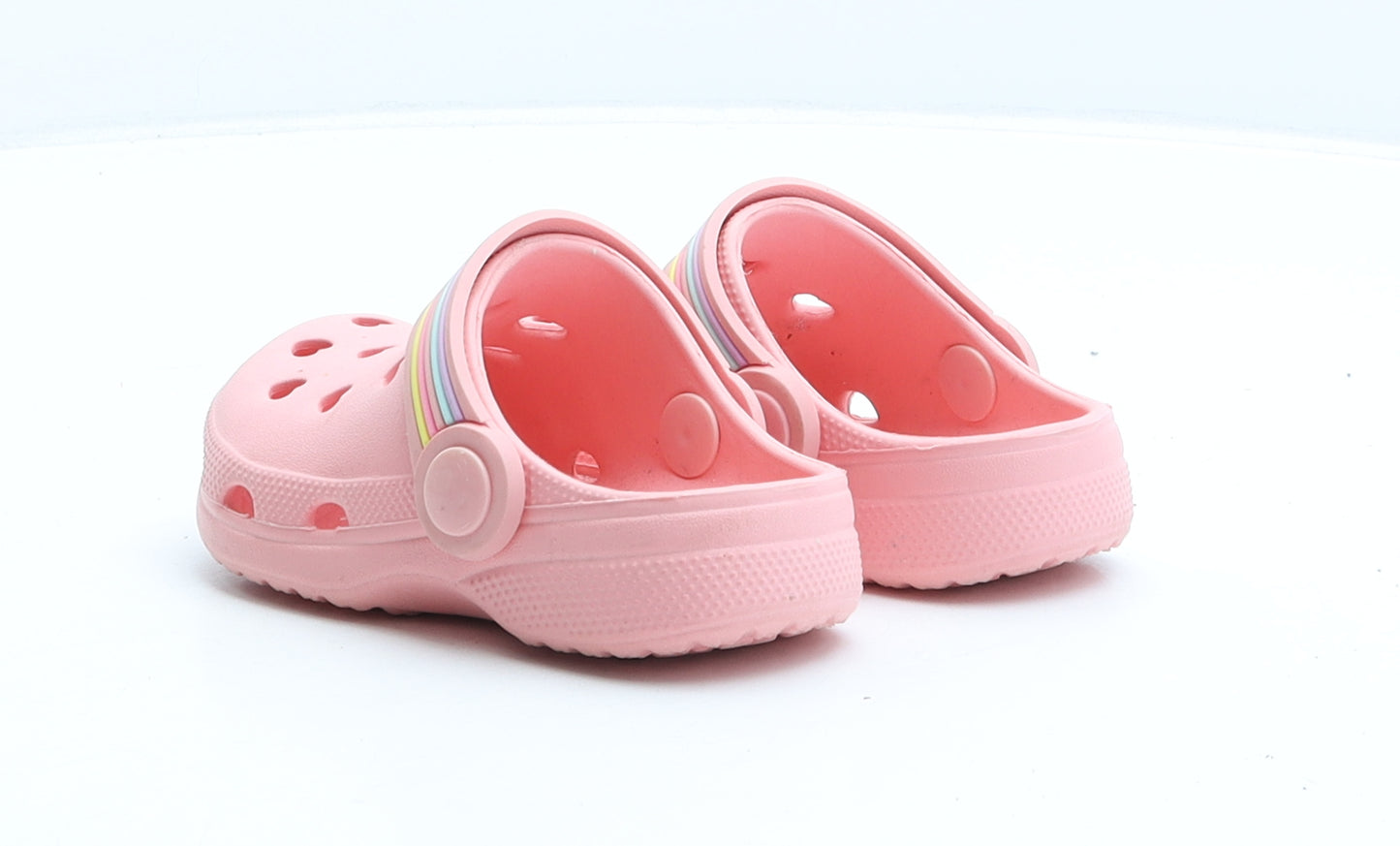 Preworn Girls Pink Rubber Clog Casual UK 4 - Hearts