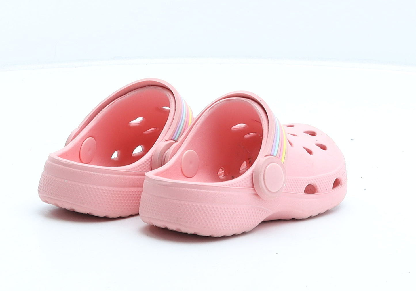 Preworn Girls Pink Rubber Clog Casual UK 4 - Hearts