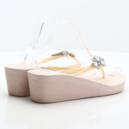 Papaya Womens Beige Synthetic Flip-Flop Sandal UK 7 41