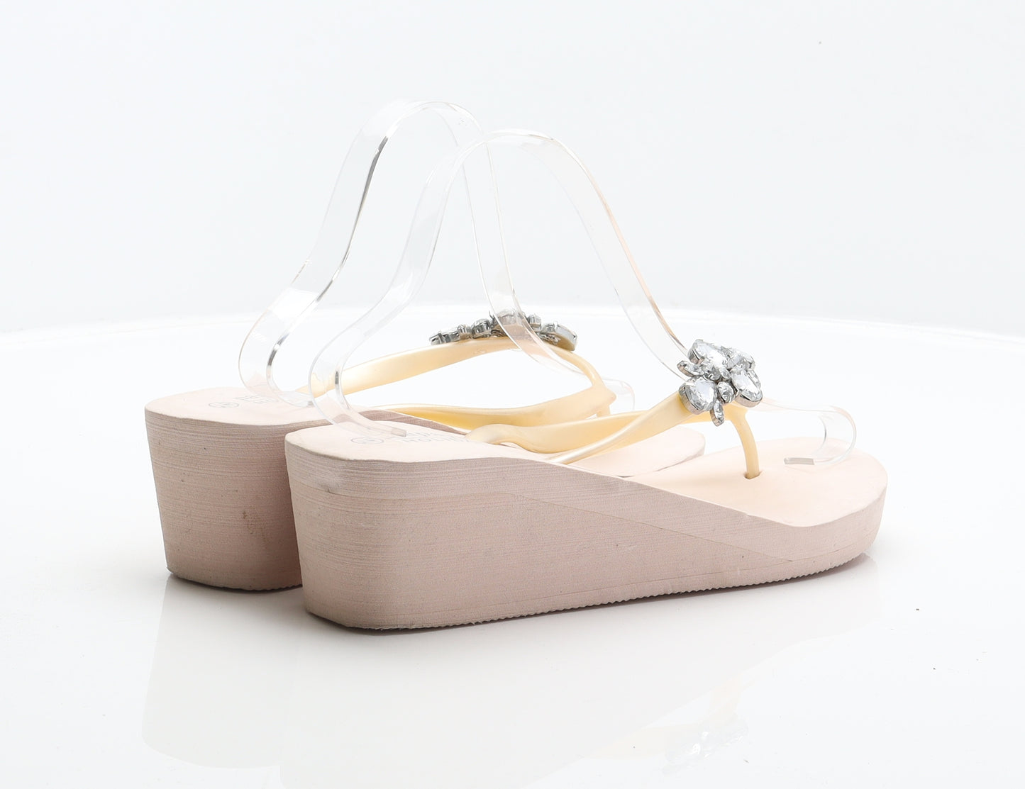 Papaya Womens Beige Synthetic Flip-Flop Sandal UK 7 41
