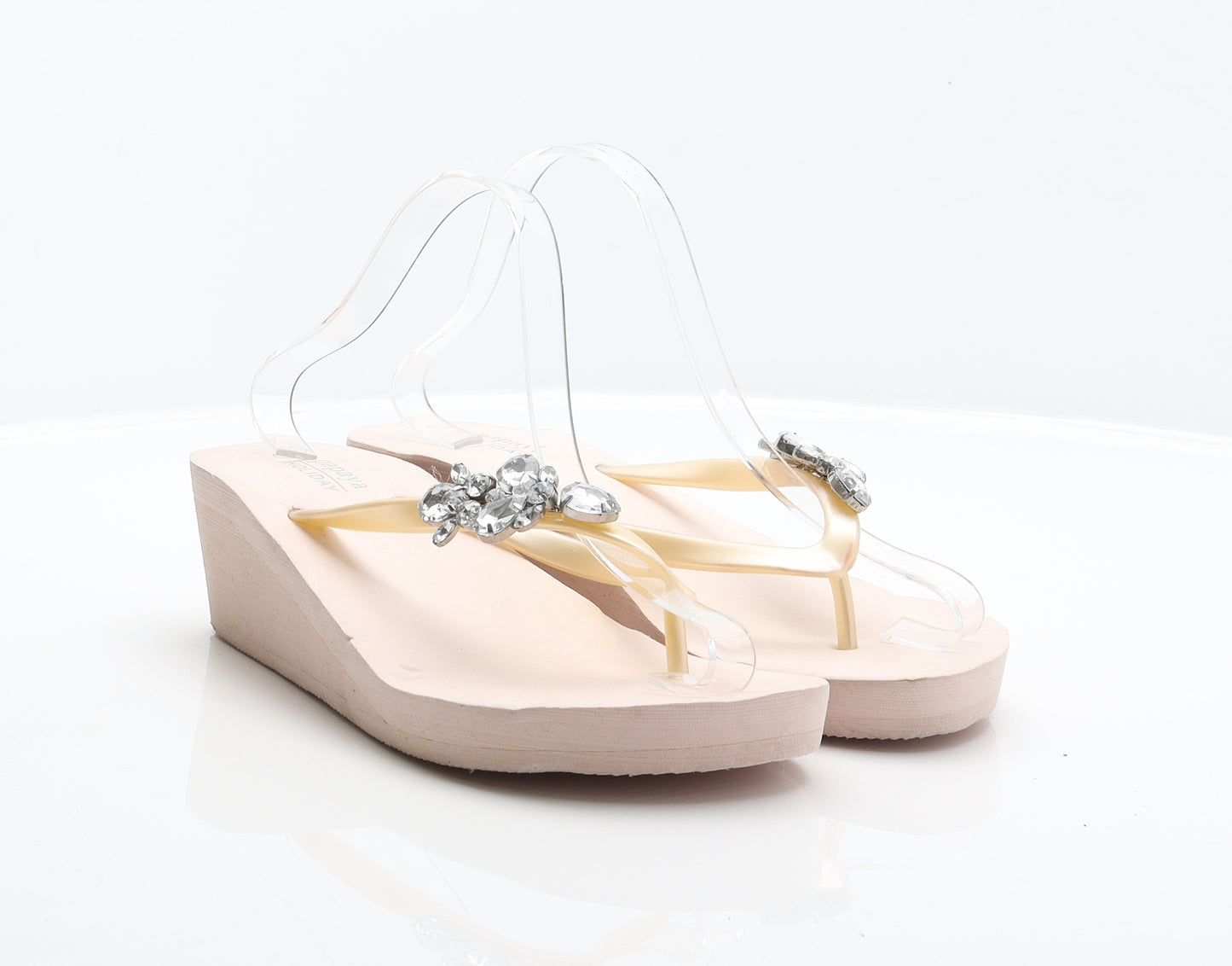 Papaya Womens Beige Synthetic Flip-Flop Sandal UK 7 41