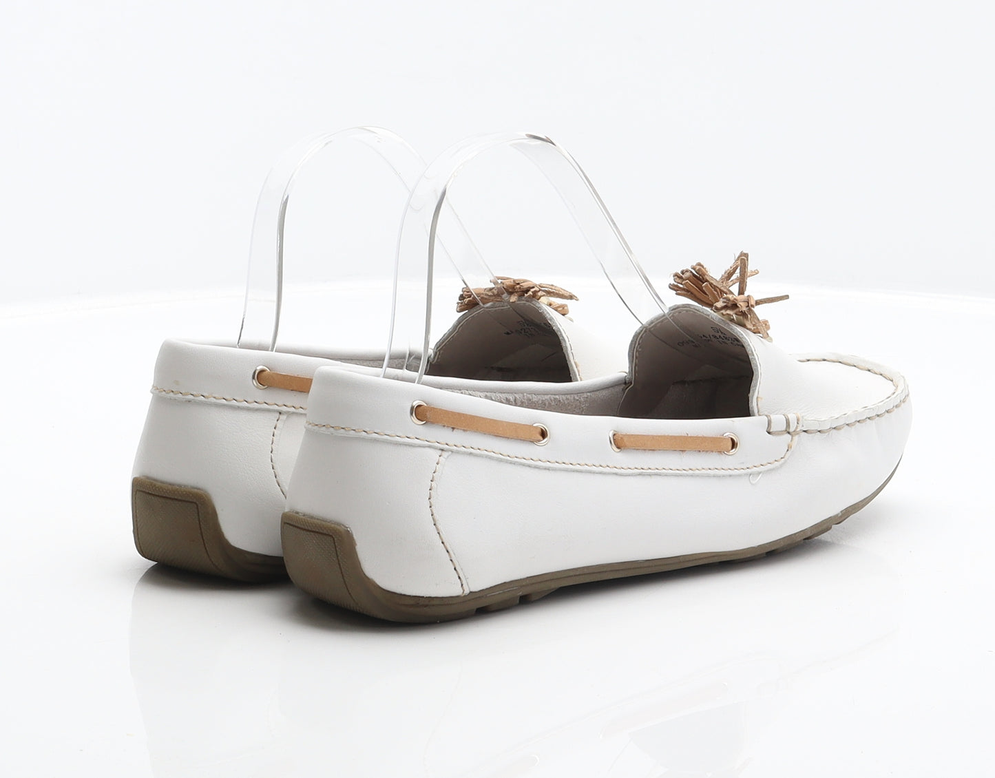 Marks and Spencer Womens White Leather Loafer Casual UK 5.5