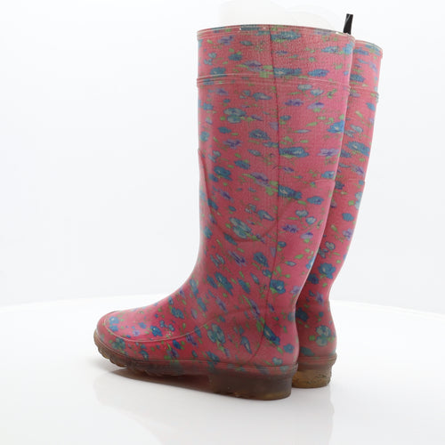 G&G Womens Pink Floral Synthetic Wellies Boot UK 6 39