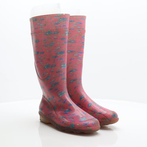 G&G Womens Pink Floral Synthetic Wellies Boot UK 6 39