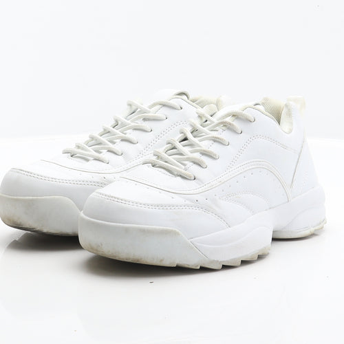 Primark Womens White Synthetic Trainer UK 4 37
