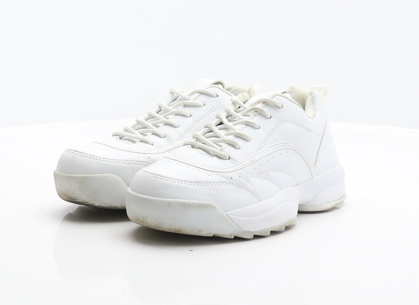 Primark Womens White Synthetic Trainer UK 4 37