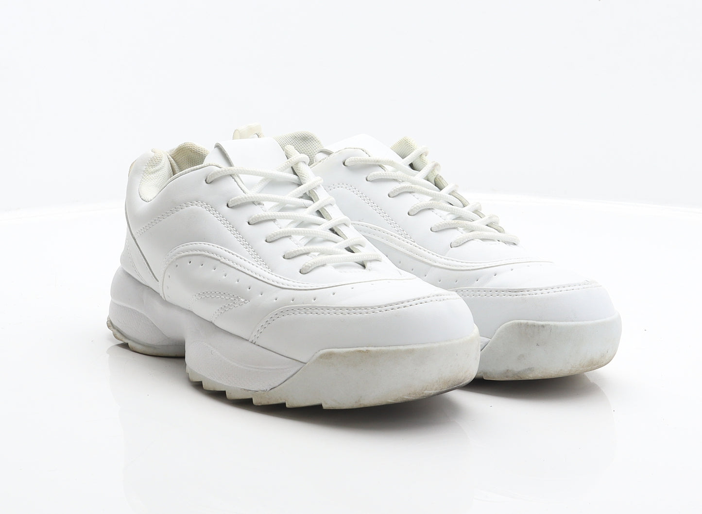 Primark Womens White Synthetic Trainer UK 4 37