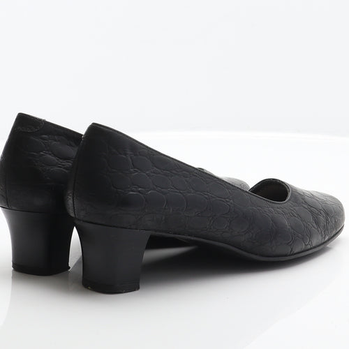 Hotter Womens Black Leather Court Heel UK 5.5 38.5
