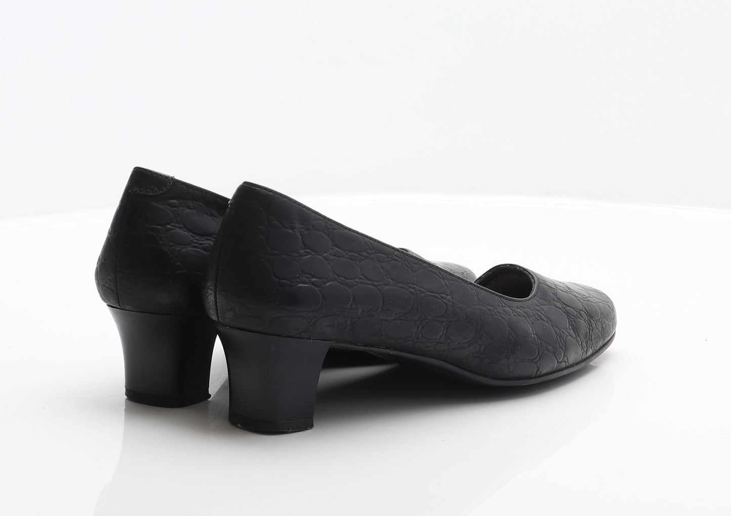 Hotter Womens Black Leather Court Heel UK 5.5 38.5