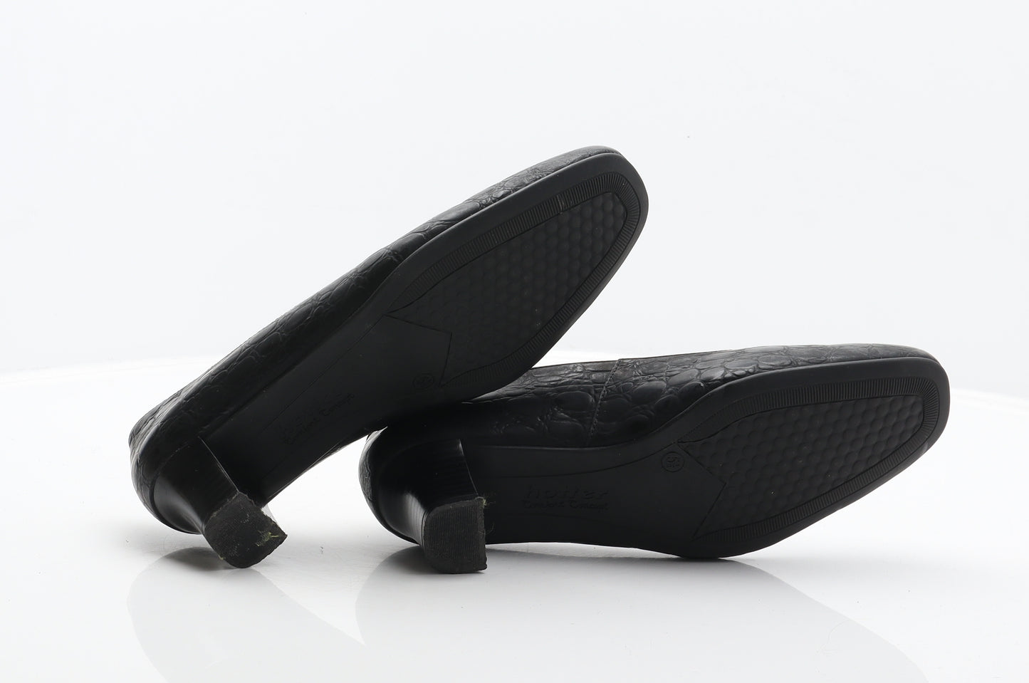 Hotter Womens Black Leather Court Heel UK 5.5 38.5