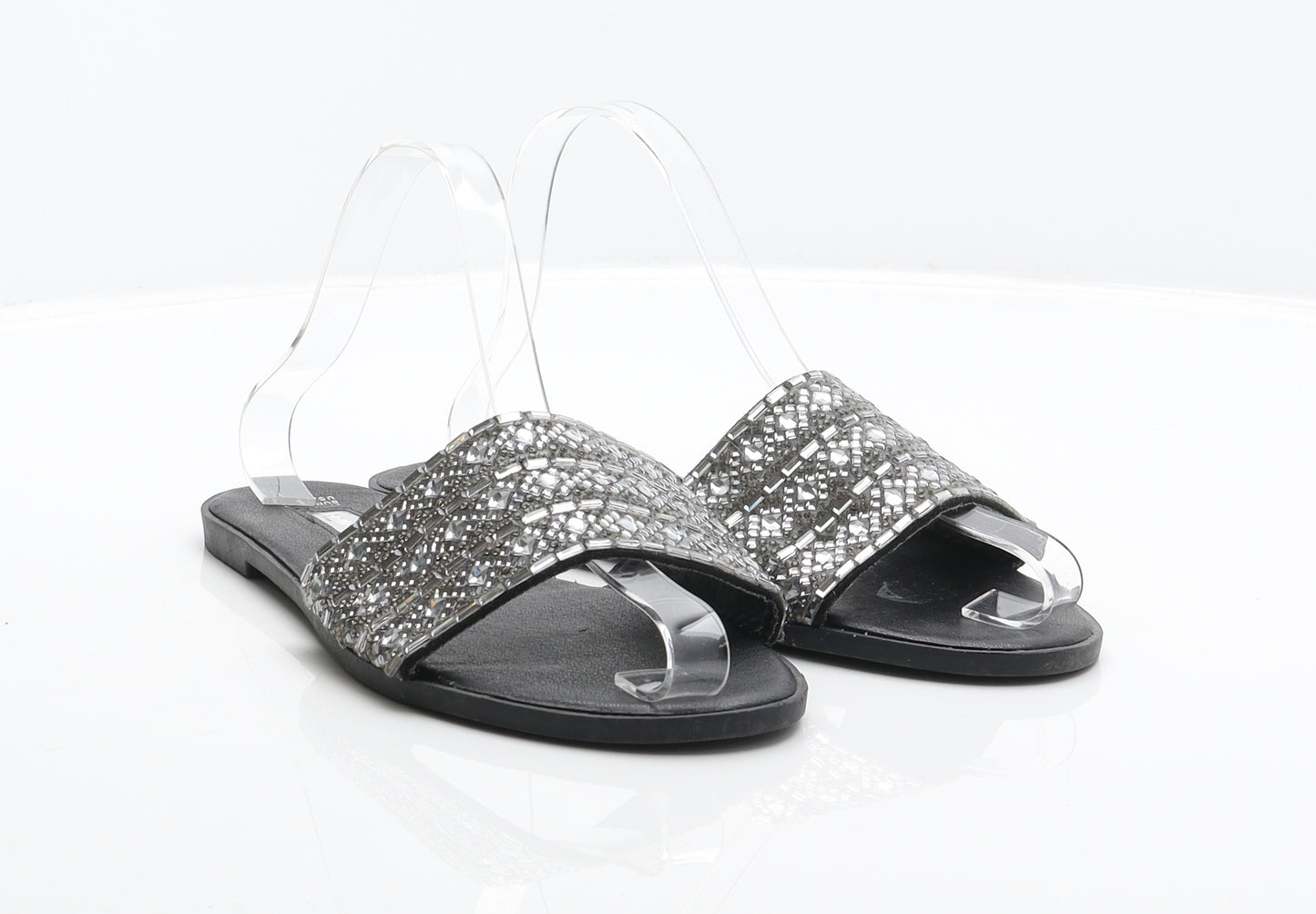 Primark Womens Black Synthetic Slider Sandal UK 5 38
