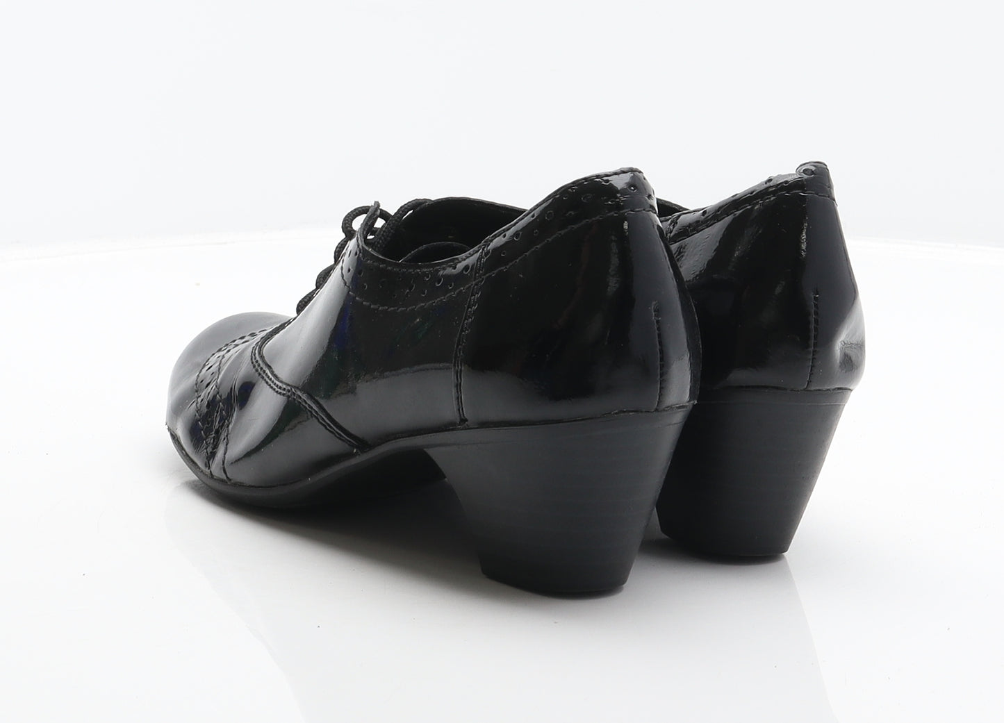 Rieker Womens Black Leather Oxford Casual UK 5 38 - Brogue Style