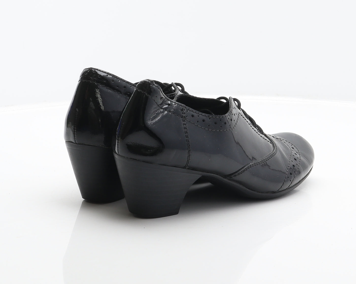 Rieker Womens Black Leather Oxford Casual UK 5 38 - Brogue Style