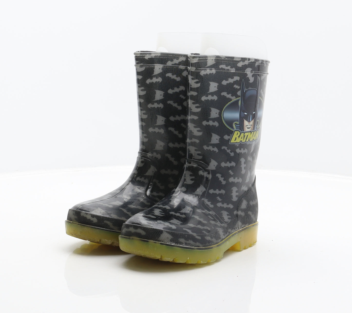 Batman Boys Black Geometric Synthetic Wellies Boot UK 10 - Batman Pattern print, Batman