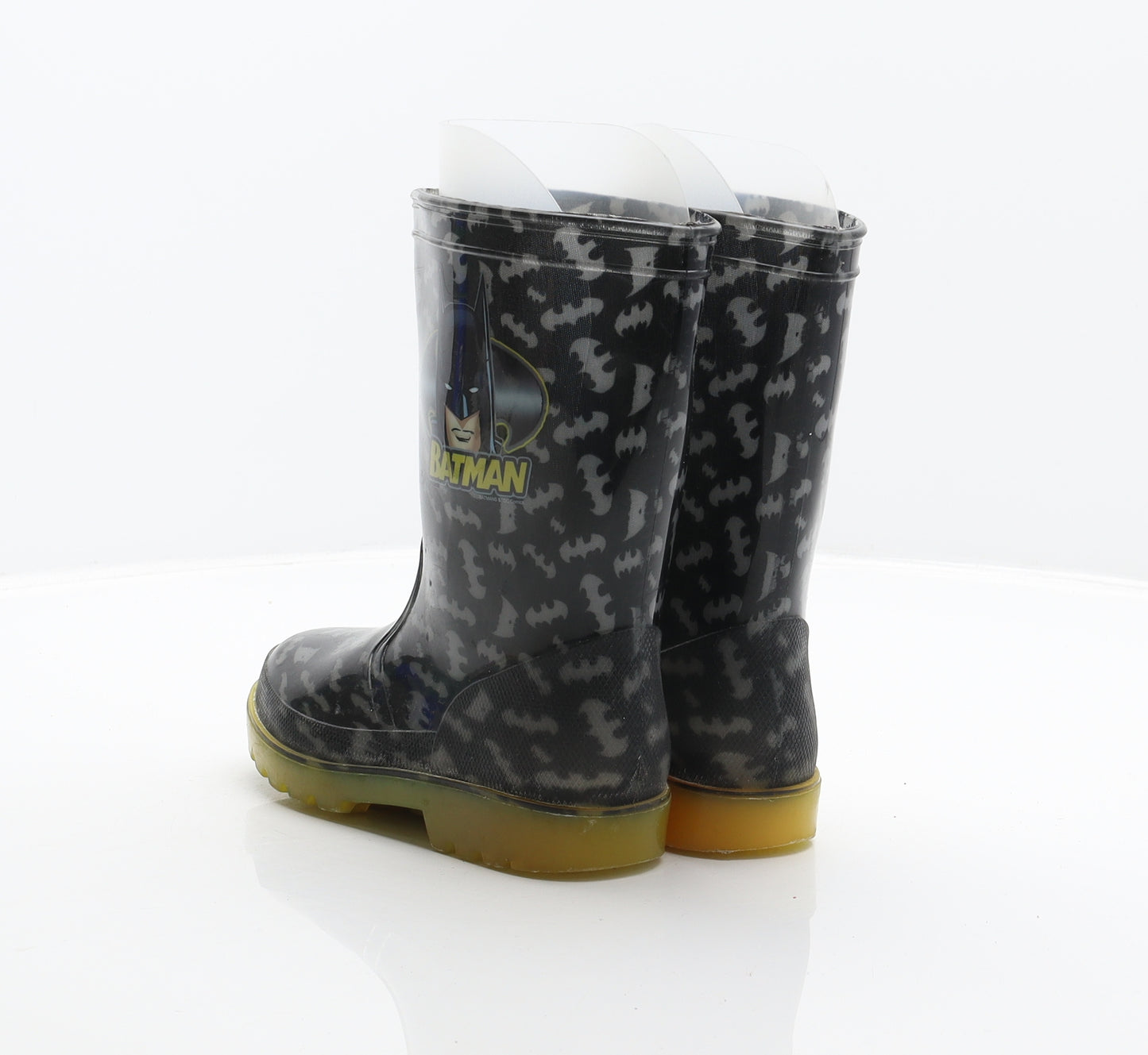 Batman Boys Black Geometric Synthetic Wellies Boot UK 10 - Batman Pattern print, Batman