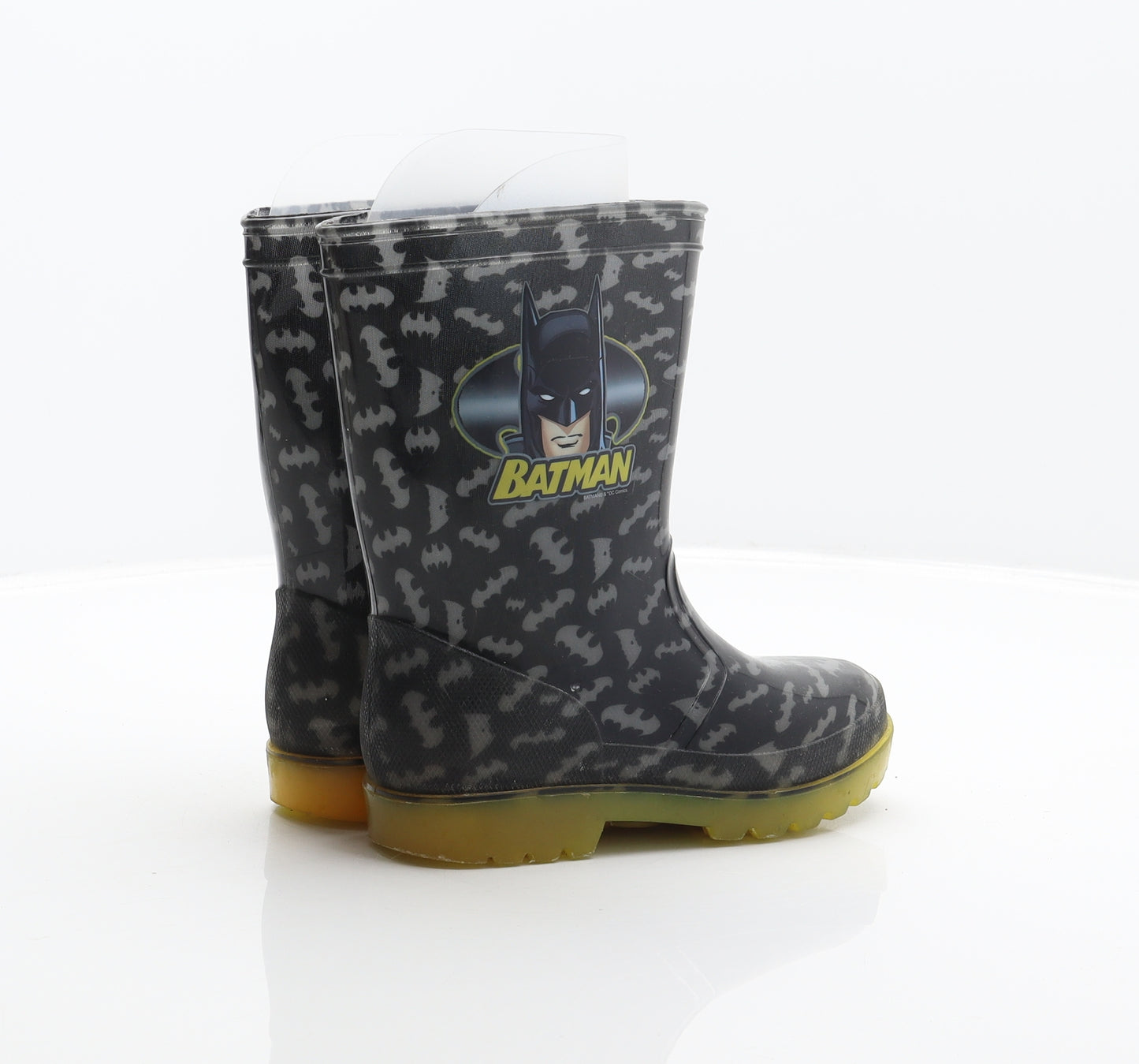Batman Boys Black Geometric Synthetic Wellies Boot UK 10 - Batman Pattern print, Batman
