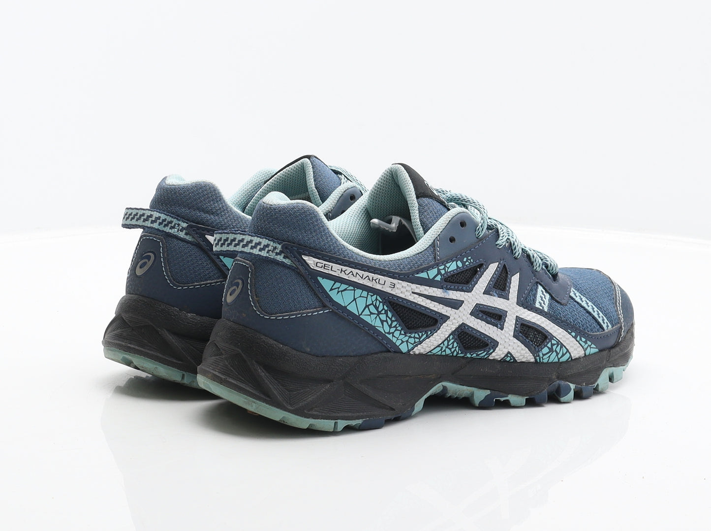 ASICS Womens Blue Geometric Synthetic Trainer UK 5 38